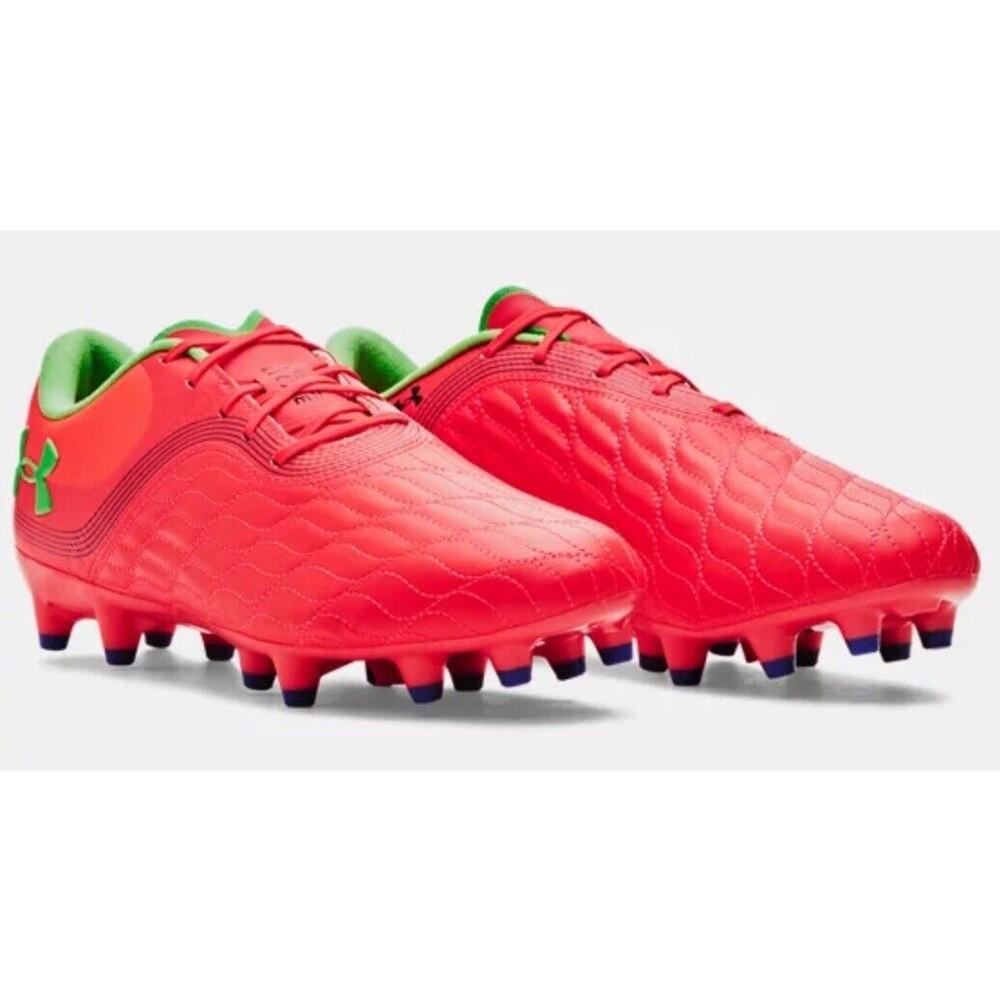 Under Armour Magnetico Pro 3 FG Women Soccer Cleats Sz 6 Red/Green 3027497-600